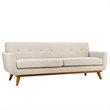 Modway Engage Modern Fabric 2-Piece Sofa Set with Armchairs in Beige