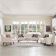 Modway Engage Modern Fabric 2-Piece Sofa Set with Armchairs in Beige