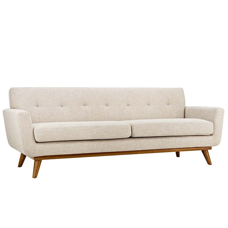 Modway Engage Modern Fabric 3-Piece Sofa Set with Loveseat & Armchair in Beige