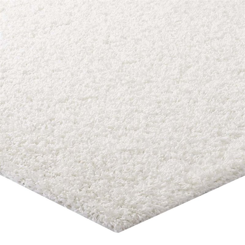 Modway Enyssa 5' x 8' Shag Area Rug in Ivory White