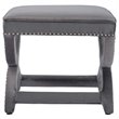 Modway Expound Velvet Upholstered Nailhead Trim Ottoman in Gray