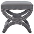 Modway Expound Velvet Upholstered Nailhead Trim Ottoman in Gray