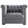 Modway Heritage Tufted Performance Velvet Accent Armchair in Gray