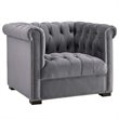 Modway Heritage Tufted Performance Velvet Accent Armchair in Gray