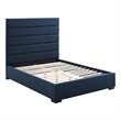 Modway Genevieve Queen Upholstered Fabric and Solid Wood Platform Bed in Blue