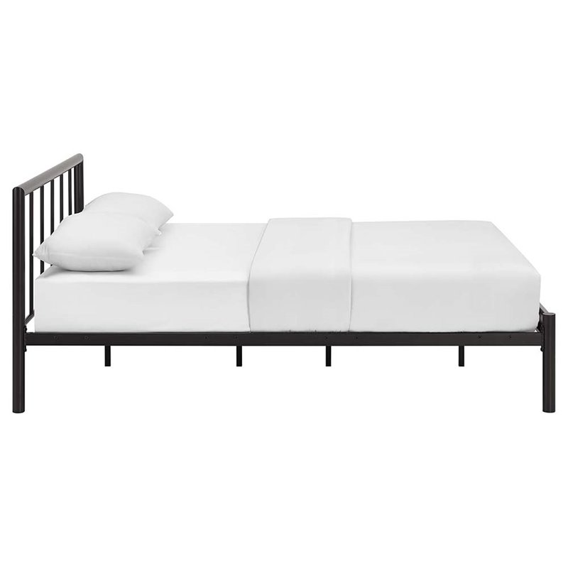 Modway Gwen Powder Coated Sturdy Steel Full Bed Frame in Brown