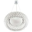 Modway Halo 3-Light Glass & Steel Chandelier in Chrome Finish