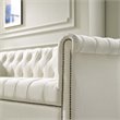 Modway Heritage Tufted Performance Velvet Sofa in Ivory & Black