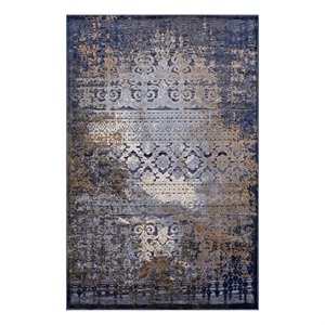 Modway Kalene 63x90.5&quot Distressed Vintage Turkish Area Rug in Blue/Rust/Cream