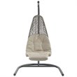 Modway Landscape Rattan & Fabric Patio Swing Chair in Light Gray and Beige