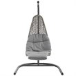 Modway Landscape Rattan & Fabric Patio Swing Chair in Light Gray and Gray