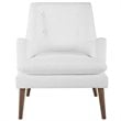 Modway Leisure Tufted Fabric Lounge Chair in White and Walnut