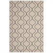 Modway Linza 5' x 8' Wave Abstract Trellis Area Rug in Beige and Gray