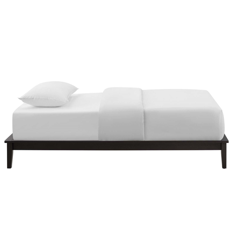 Modway Lodge Twin Modern Solid Wood Platform Bed Frame in Cappuccino