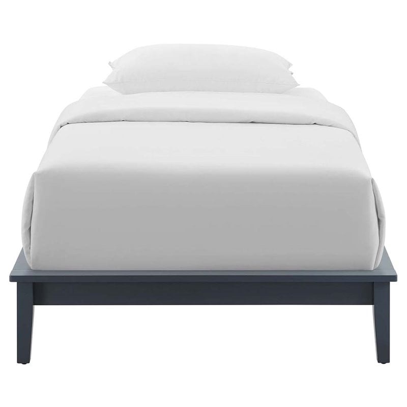 Modway Lodge Twin Modern Solid Wood Platform Bed Frame in Gray