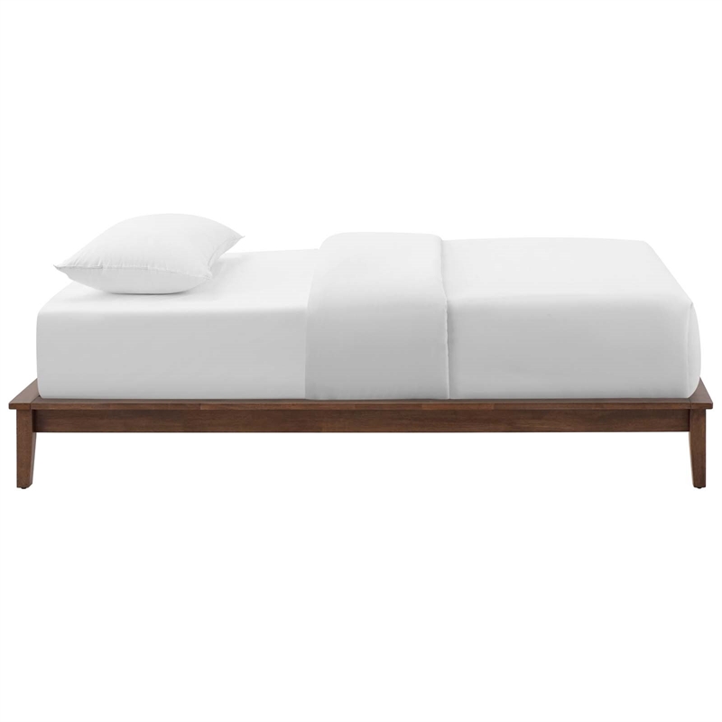 Modway Lodge Twin Mates Platform Bed in Walnut