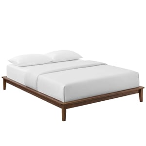 Modway Lodge Full Mates Platform Bed in Walnut