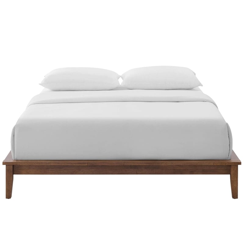 Modway Lodge Full Mates Platform Bed in Walnut