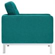 Modway Loft Upholstered Fabric and Stainless Steel Armchairs in Teal (Set of 2)