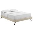 Modway Loryn Queen Polyester Fabric Bed Frame with Round Splayed Legs in Beige