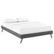 Modway Loryn Queen Polyester Fabric Bed Frame with Round Splayed Legs in Gray