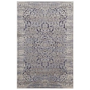 Modway Margarida 8' x 10' Turkish Area Rug in Blue and Cream