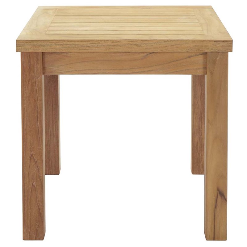 Modway Marina Modern Wood 3-Piece Conversation Set in Natural/Gray