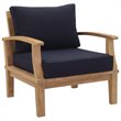 Modway Marina Modern Wood 3-Piece Conversation Set in Natural/Navy