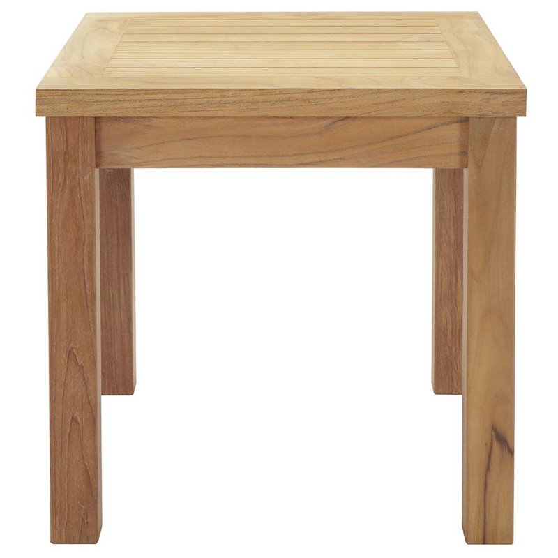 Modway Marina Modern Wood 3-Piece Conversation Set in Natural/Navy