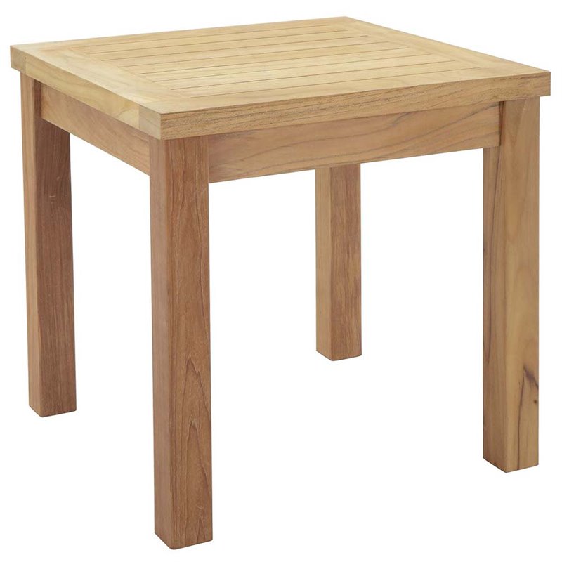 Modway Marina Modern Wood 3-Piece Conversation Set in Natural/Navy