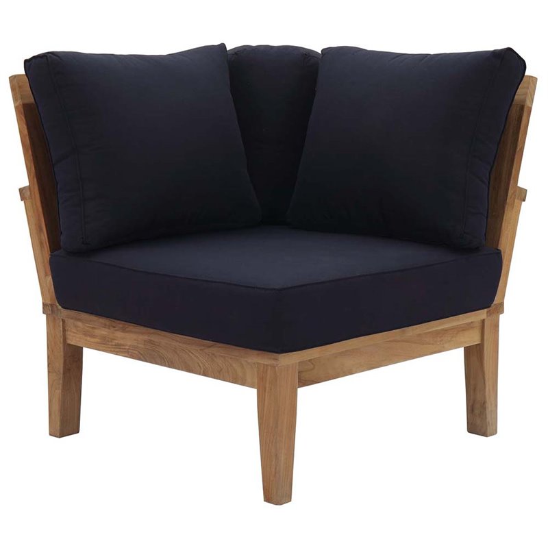 Marina 3 Piece Outdoor Patio Teak Set in Natural Navy