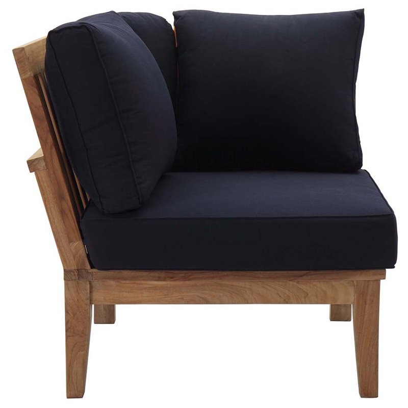 Marina 3 Piece Outdoor Patio Teak Set in Natural Navy