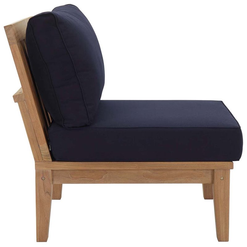Marina 3 Piece Outdoor Patio Teak Set in Natural Navy
