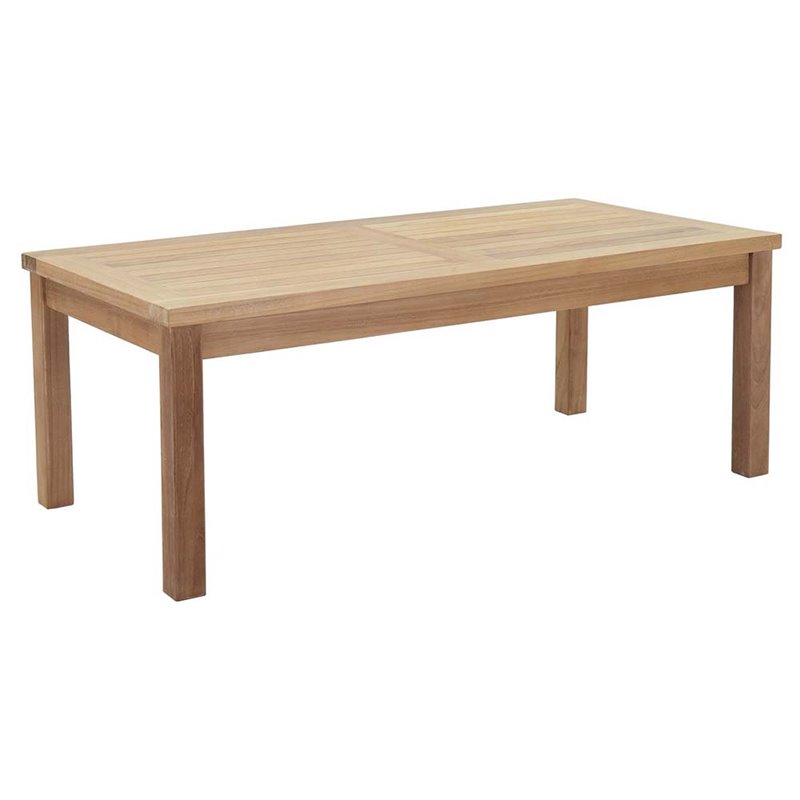 Marina 4 Piece Outdoor Patio Teak Set in Natural Navy