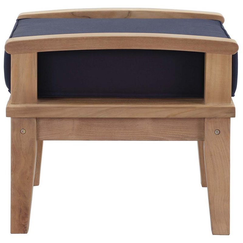 Marina 4 Piece Outdoor Patio Teak Set in Natural Navy