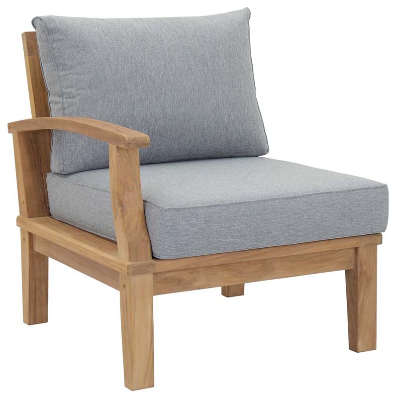 Modway Marina 4 Piece Patio Sofa Set in Natural and Gray