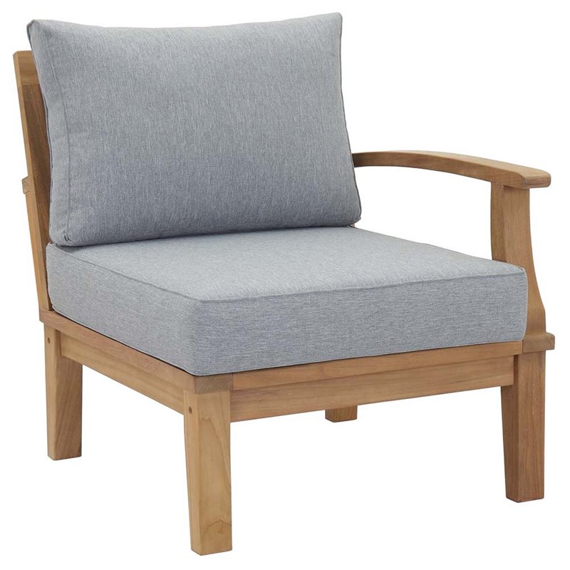 Modway Marina 4 Piece Patio Sofa Set in Natural and Gray