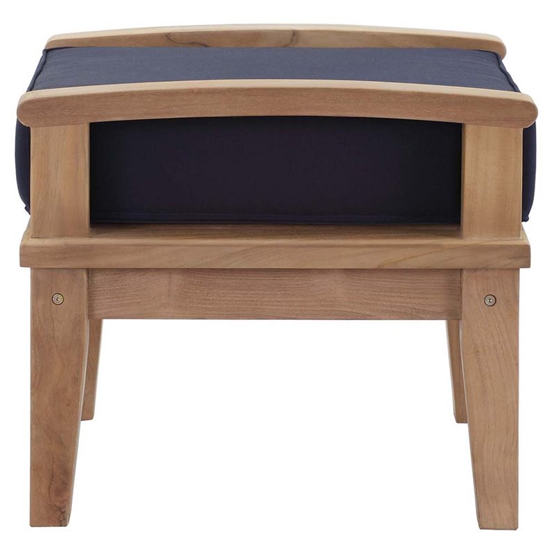 Marina 5 Piece Outdoor Patio Teak Set in Natural Navy