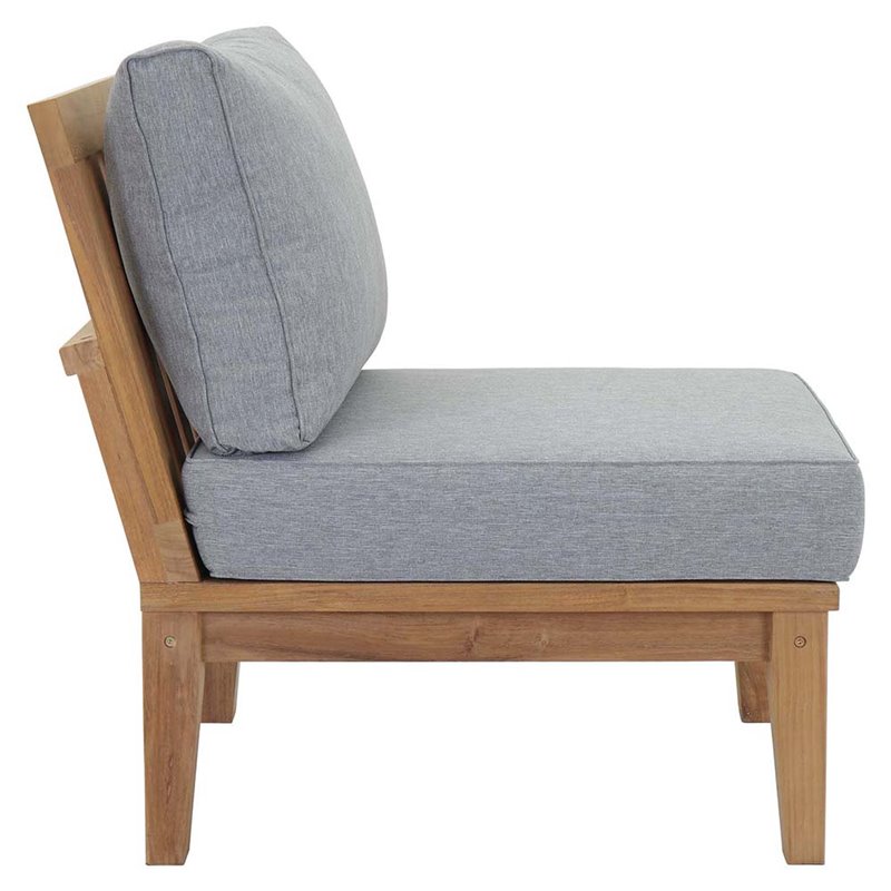 Modway Marina Modern Wood 5-Piece Patio Teak Sofa Set in Natural/Gray