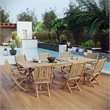 Modway Marina 9-Piece Wood Outdoor Patio Dining Set with Arm Chair in Natural