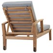 Modway Marina Modern Wood Patio Teak Single Chaise in Natural/Gray