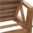 Modway Marina Modern Wood Patio Teak Single Chaise in Natural/Gray
