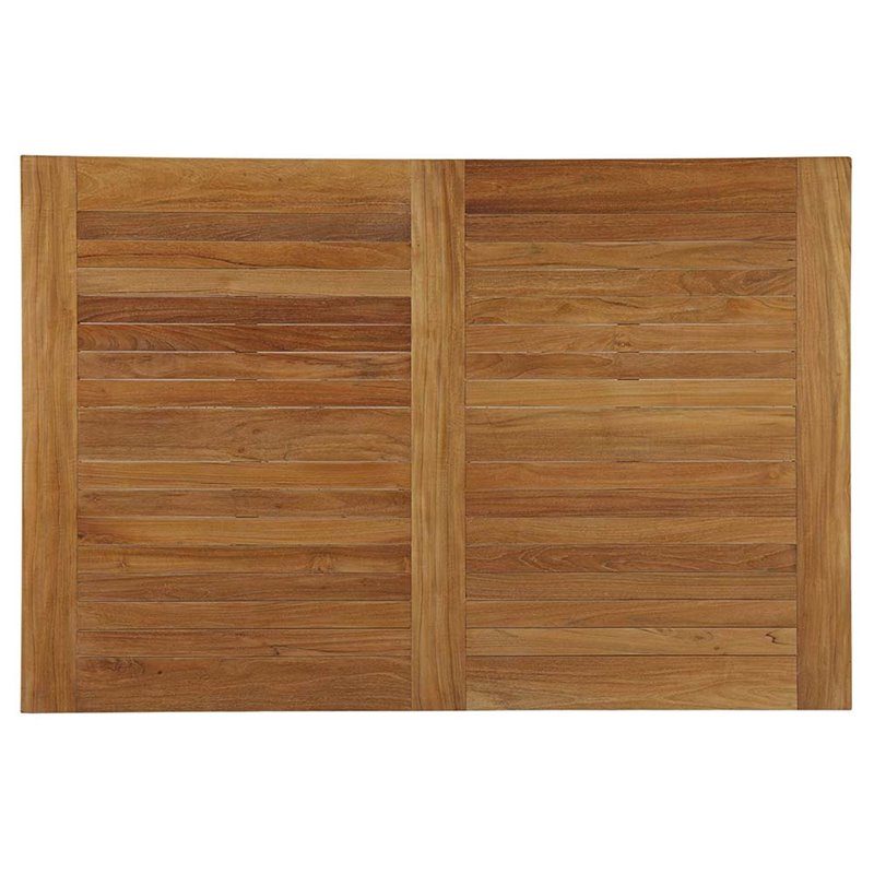 Modway Marina 7-Piece Solid Teak Wood Outdoor Patio Dining Set in Natural