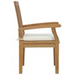 Modway Marina 7-Piece Solid Teak Wood Patio Dining Set in Natural/White