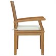 Modway Marina 7-Piece Solid Teak Wood Patio Dining Set in White/Natural