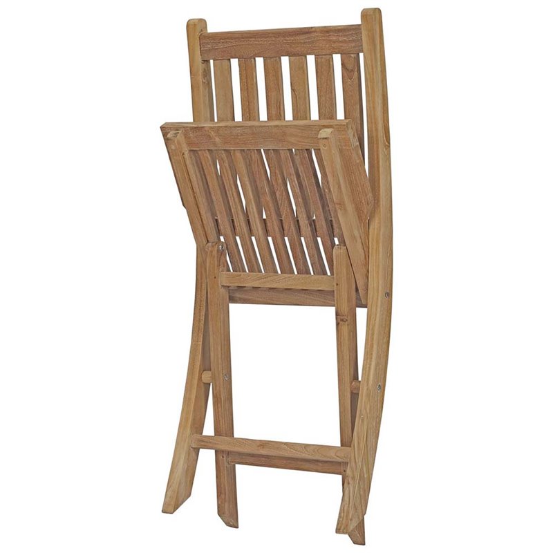 Modway Marina 7-Piece Teak Wood Patio Dining Set with Side Chair in Natural