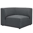 Modway Mingle 5-Piece Fabric Upholstered Armless Corner Sectional in Gray