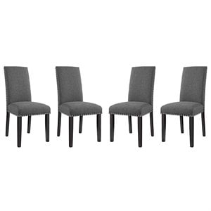 Modway Parcel 19.5&quot Polyester Fabric Dining Side Chair in Gray (Set of 4)