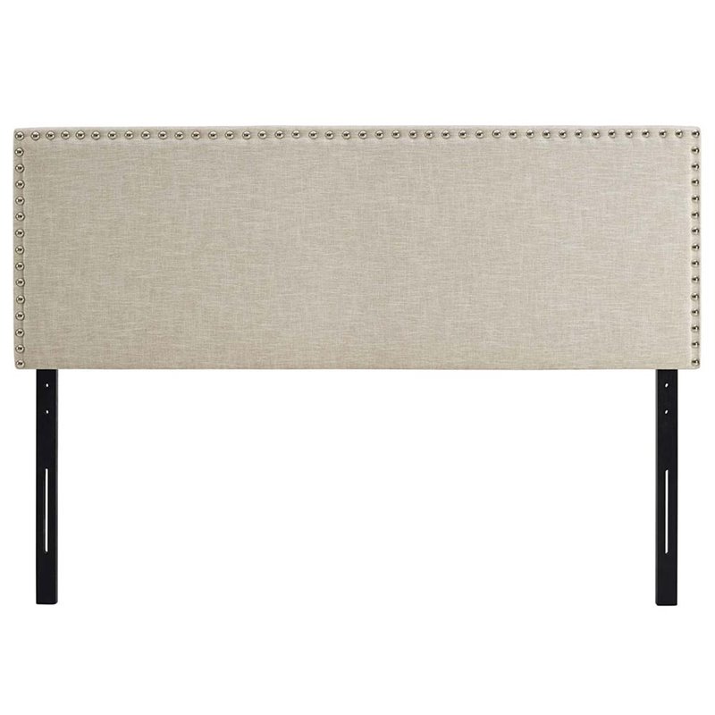 Modway Phoebe Queen Upholstered Polyester Fabric Headboard in Beige