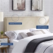 Modway Phoebe Queen Upholstered Polyester Fabric Headboard in Beige